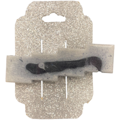 [859] Black & White Lightning Bolt Hair Clip