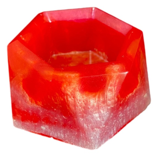 [8191601] Hexagon Succulent Resin Planter - Red