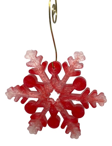 [20174] White & Red Snowflake Tree Ornament