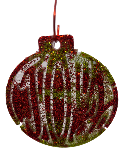 [1941018] Sparkling Red & Green JOY Tree Ornament