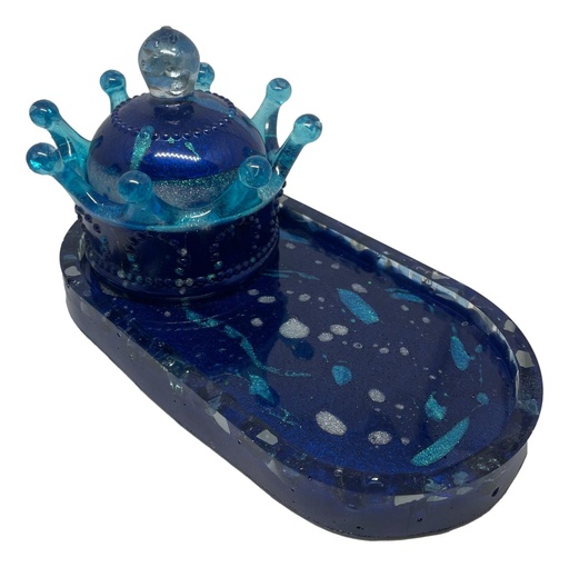 [18218042] Deep Blue & Teal Tray and Trinket Crown