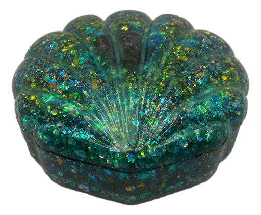 [18017] Blue & Teal Scallop Shell Resin Storage Dish
