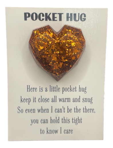 [1680076] Copper Penny Glitter Pocket Hug Heart