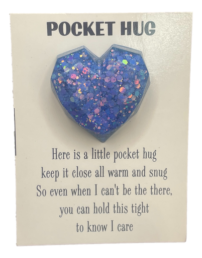 [1680084] OMG Cornflower Blue Glitter Pocket Hug Heart
