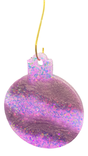 [20204] Purple Holographic Glitter Ball Ornament
