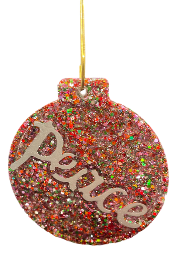 [20211] Multi-colour Glitter & Silver Peace Ball Ornament