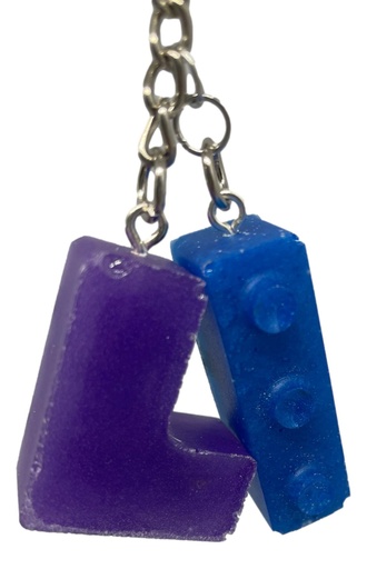 [K11042] Purple & Blue Lego Keychain