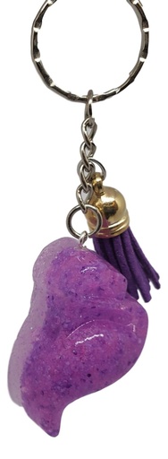 [K11008-3] Purple Flamingo Keychain with Tassel Charm