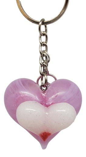 [K11013-36] Heart on Heart Keychain