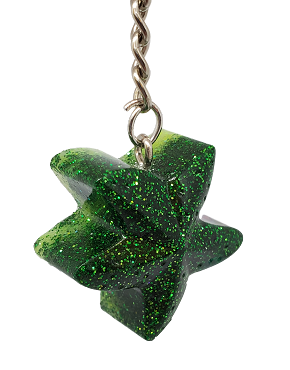 [K11004-3] Dark Green Glitter Starfish Keychain