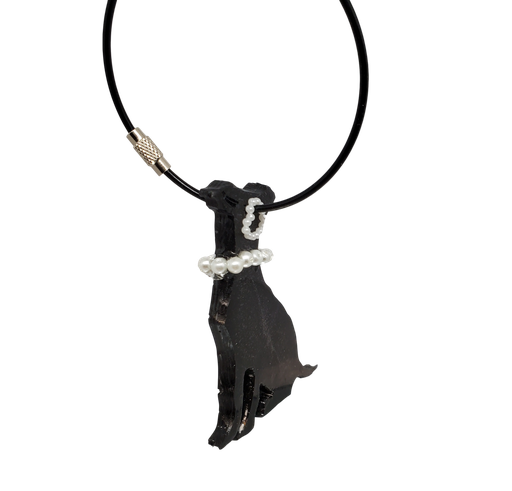 [K11005-59] Black Sitting Dog Keychain