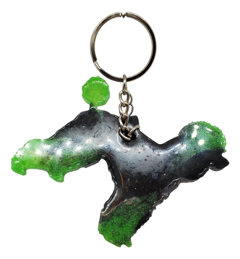 [K11005-34] Black & Green Poodle Keychain