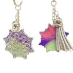 Floral 6-pointed Initial Keychain