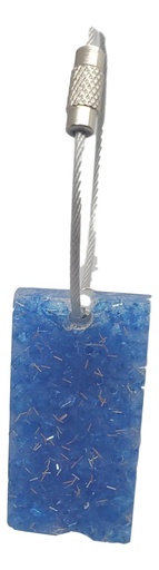 [K11013-43] Blue Stones & Glitter Pendant Keychain