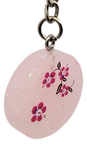[K11013-17] Soft Pink Glitter Pendant Key Chain