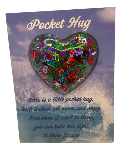 [1680094] Teal Blue with Glitter Pocket Hug Heart (copy)