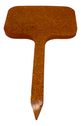 [1619011] Orange Glitter Sign Plant Stake