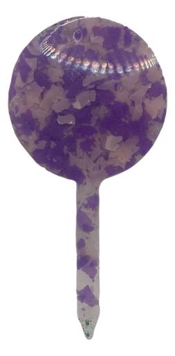 [1619014] Round Purple Camo Glitter Plant Stake