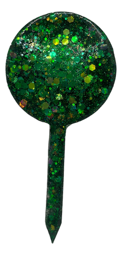 [1619017] Green Glitter Round Plant Stake