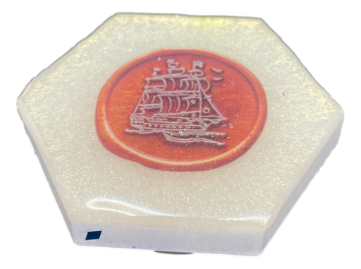[7167161] Hexagon Phone Grip with Sailing Ship Seal