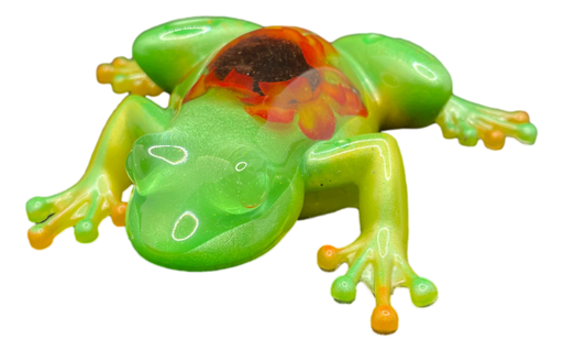 [34402] Lime Green Frog with a Flower