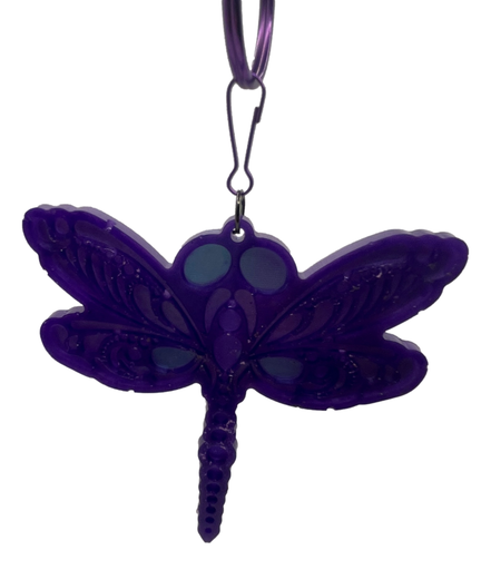 [1102706] Pretty Purple Dragonfly Keychain