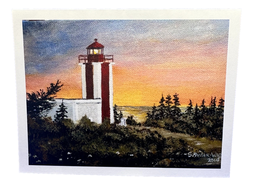 [194002] Point Prim at Sunset Note Card - Original Acrylic Painting