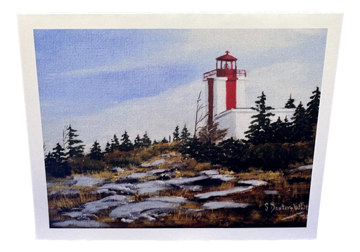[194003] Point Prim Lighthouse Note Card - Original Acrylic Painting