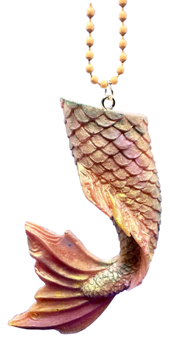 [1100957] Pastel Pink and Green Mermaid Tail Keychain