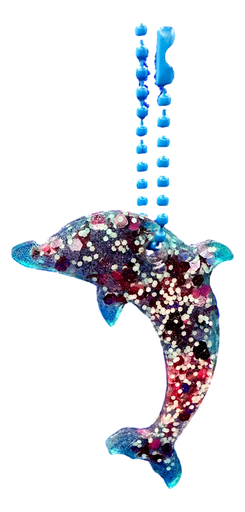 [11007003] Black Sparkling Red-tipped Dolphin Keychain (copy)