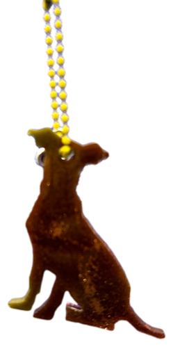 [1109011] Copper Glitter & Gold Dog Keychain