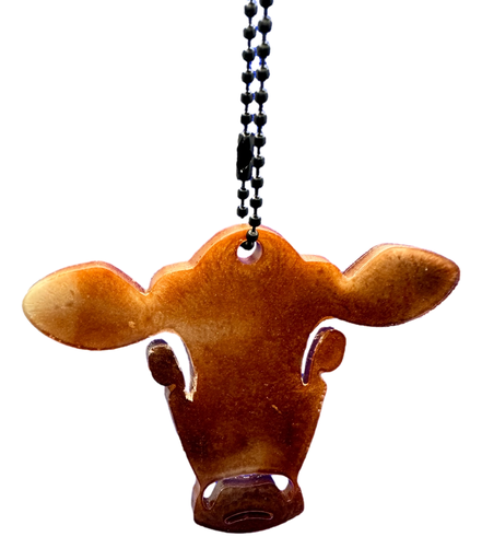 [1109012] Brown Cow Face Keychain