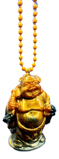 [1110390] Green & Copper Laughing Buddha Keychain