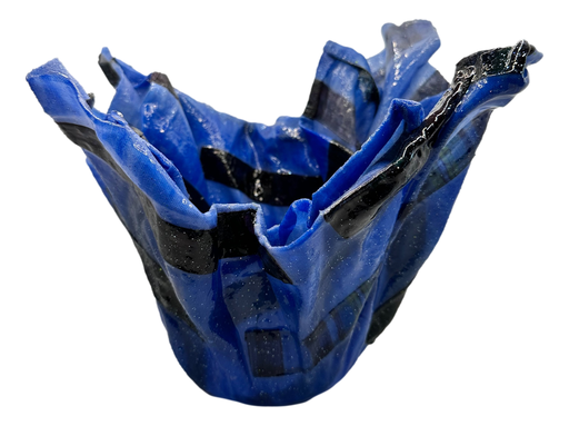 [82202] Blue Patchwork Fabric Bowl
