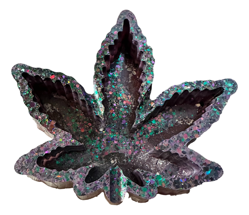 [1815405] Multi-colour Purple Glitter Pot Leaf Ashtray