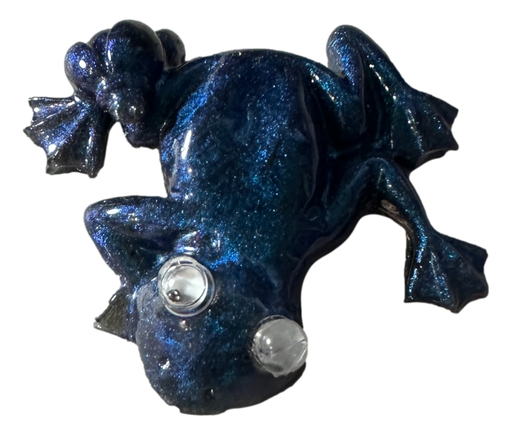 [344074] Gorgeous Rich Blue Frog with Google Eyes
