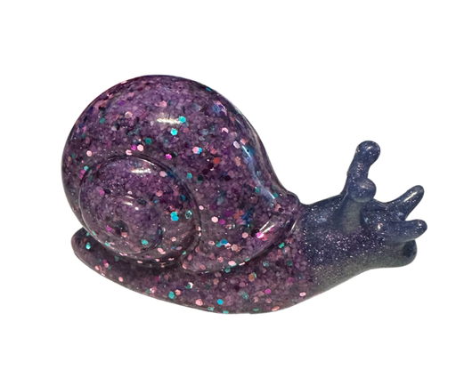 [344102] Purple& Green Glitter Resin Snail (copy)