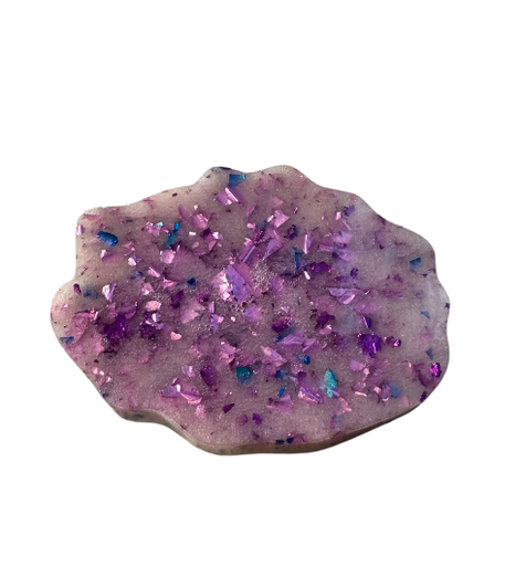 [7167235] Soft Pinky-white Geode with Glitter Phone Pop