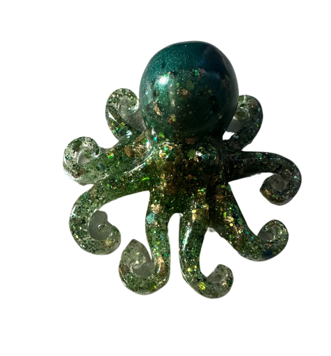 [344069] Teal Glitter & Gold Resin Octopus (copy)