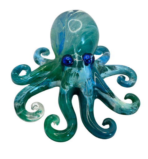 [344104] Seafoam Swirls Resin Octopus