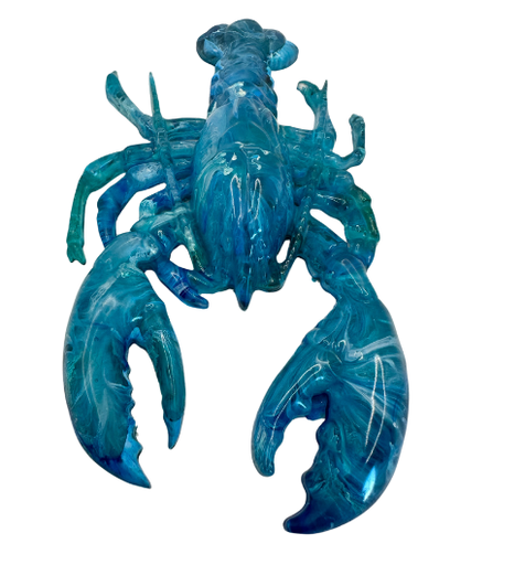 [344106] Blue Lagoon Swirl Crustacean - Resin Lobster