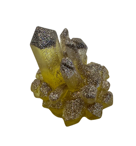 [1833007] Gold & Citron Resin Cluster