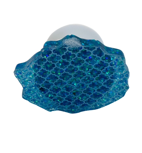 [7167241] Lacy Teal Sparkling Geode Phone Pop