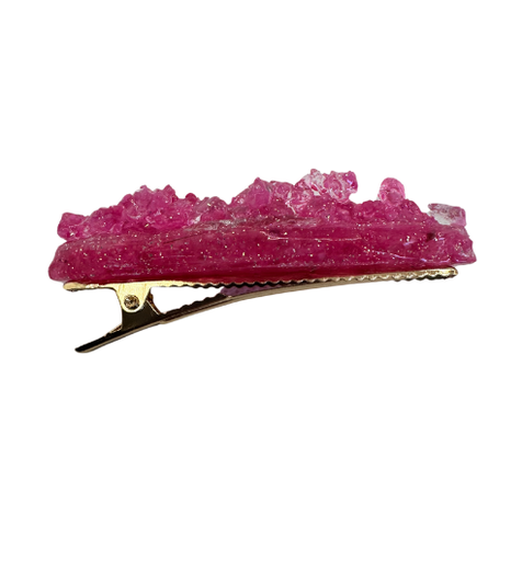[878] Pink "Gem" Stone Hair Clip