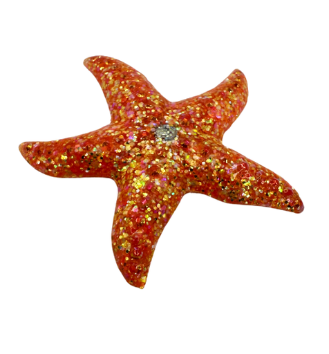 [344114] Brilliant Orange Glitter Resin Starfish