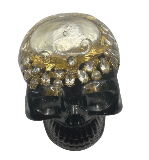 [344136] Shimmering Teal Skullception Resin Skull (copy)