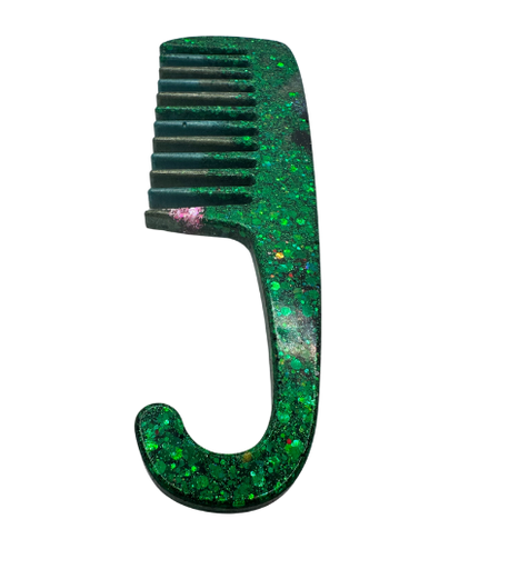 [8003] Sparkling Green Resin Comb