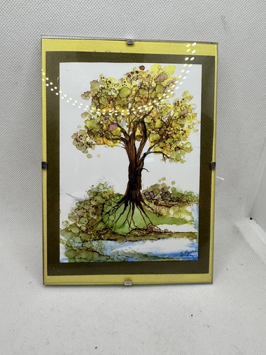 [1913031] Alcohol Ink Fall Tree Painting