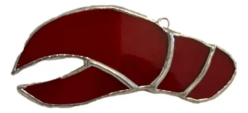 [1913042] Small Red Stained Glass Lobster Claw
