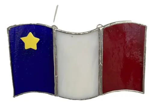[125003] Acadian Flag Stained Glass 